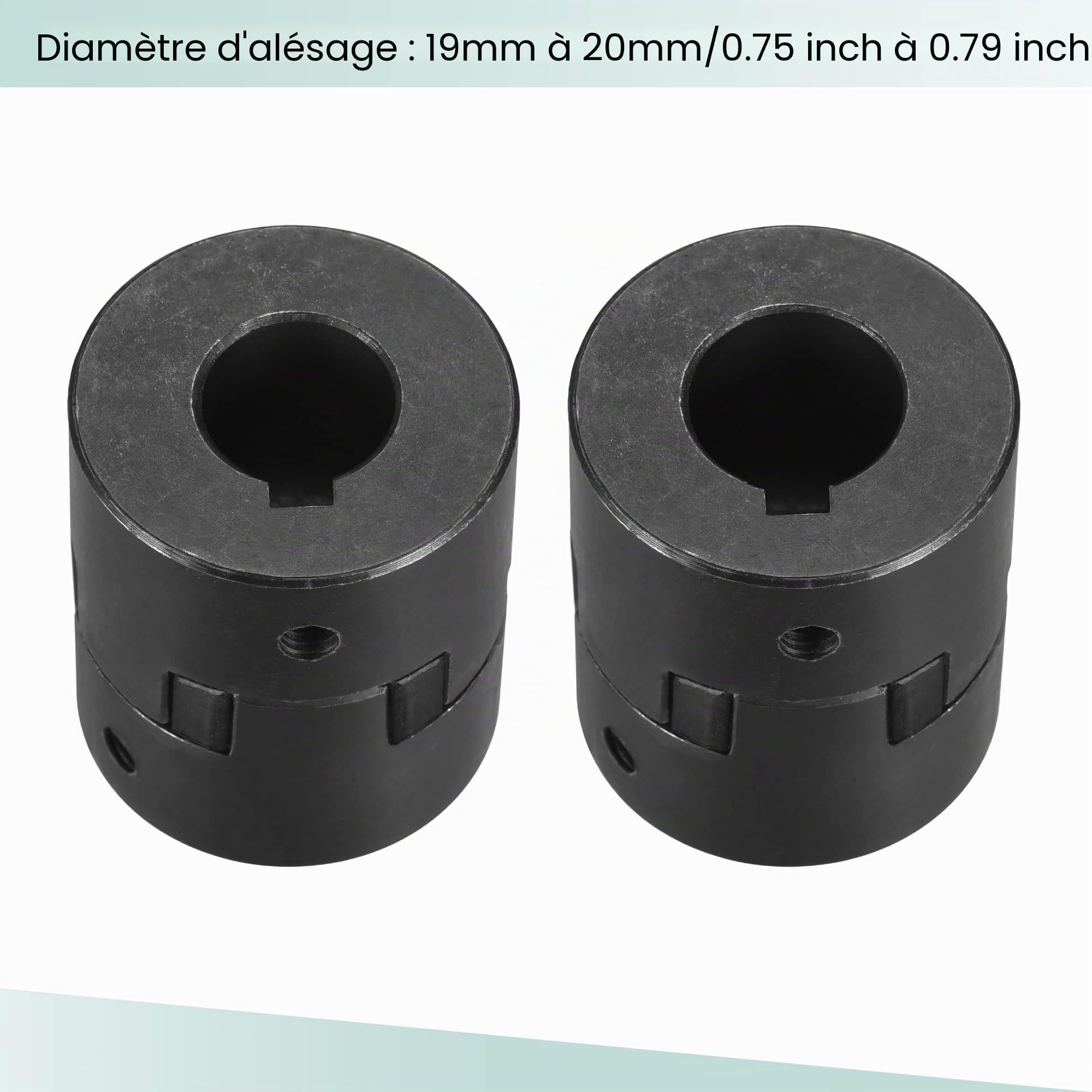 sourcing map Flexible Accouplement Arbre 19mm à 20mm 51mm x 44mm Moteur Coupleur Joint