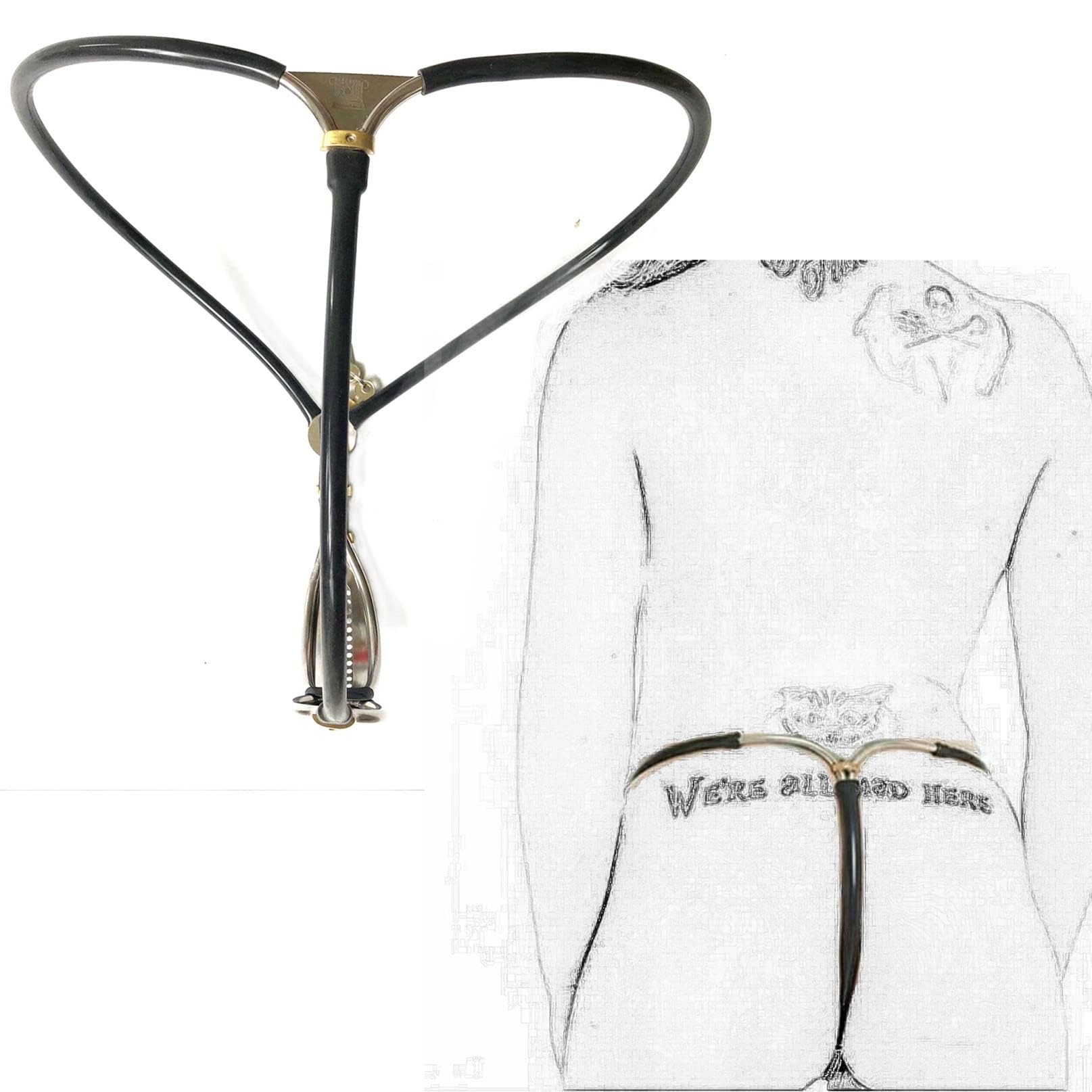 Ceinture de chasteté SM en acier inoxydable type Y avec trou de défécation, cage pour intimité féminine