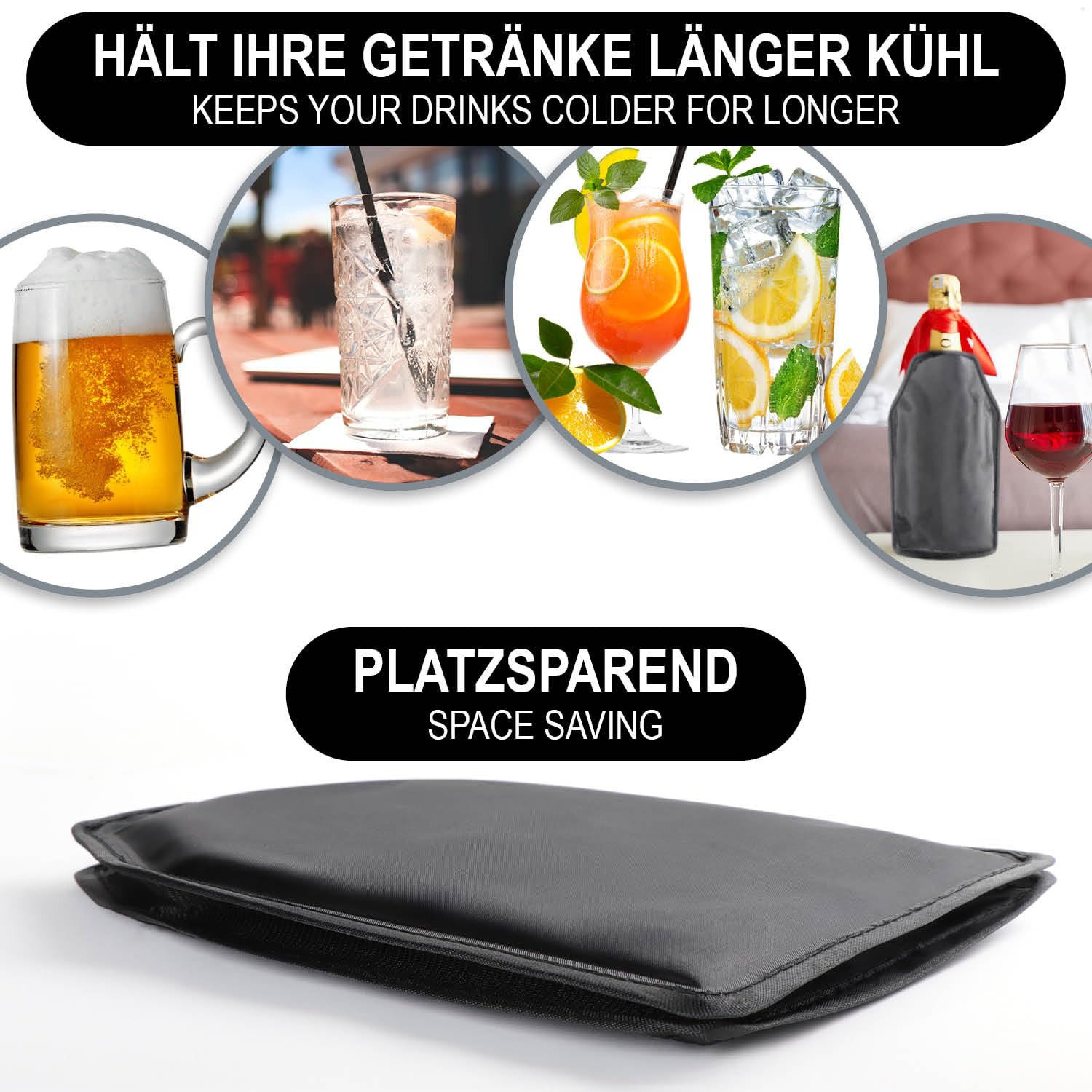 COM-FOUR® chlodziarka do butelek do podrózy, pokrowiec chlodzacy | pokrowiec chlodzacy na wino musujace - wino - piwo i napoje bezalkoholowe