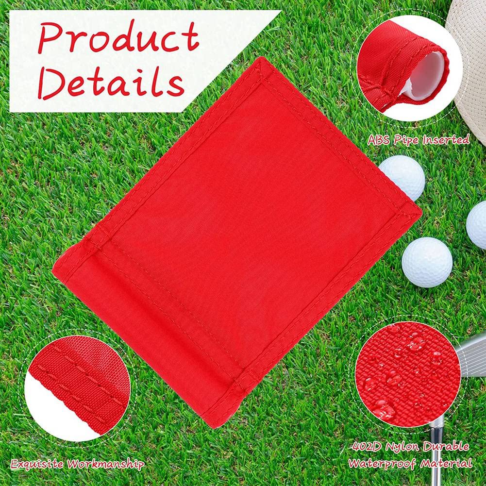 3-Teilige Golfflagge Golfzielflagge Solide Golfflaggen mit Eingelegtem wasserdichte Putting-Golfflaggen 8 X 6