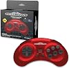 Retro-Bit Sega Mega Drive 2.4 GHz Wireless Controller 8-Button Arcade Pad for Sega Genesis OriginalMini, Switch, PC, Mac - Includes 2 Receivers & Storage Case Crimson Red Nintendo Switch