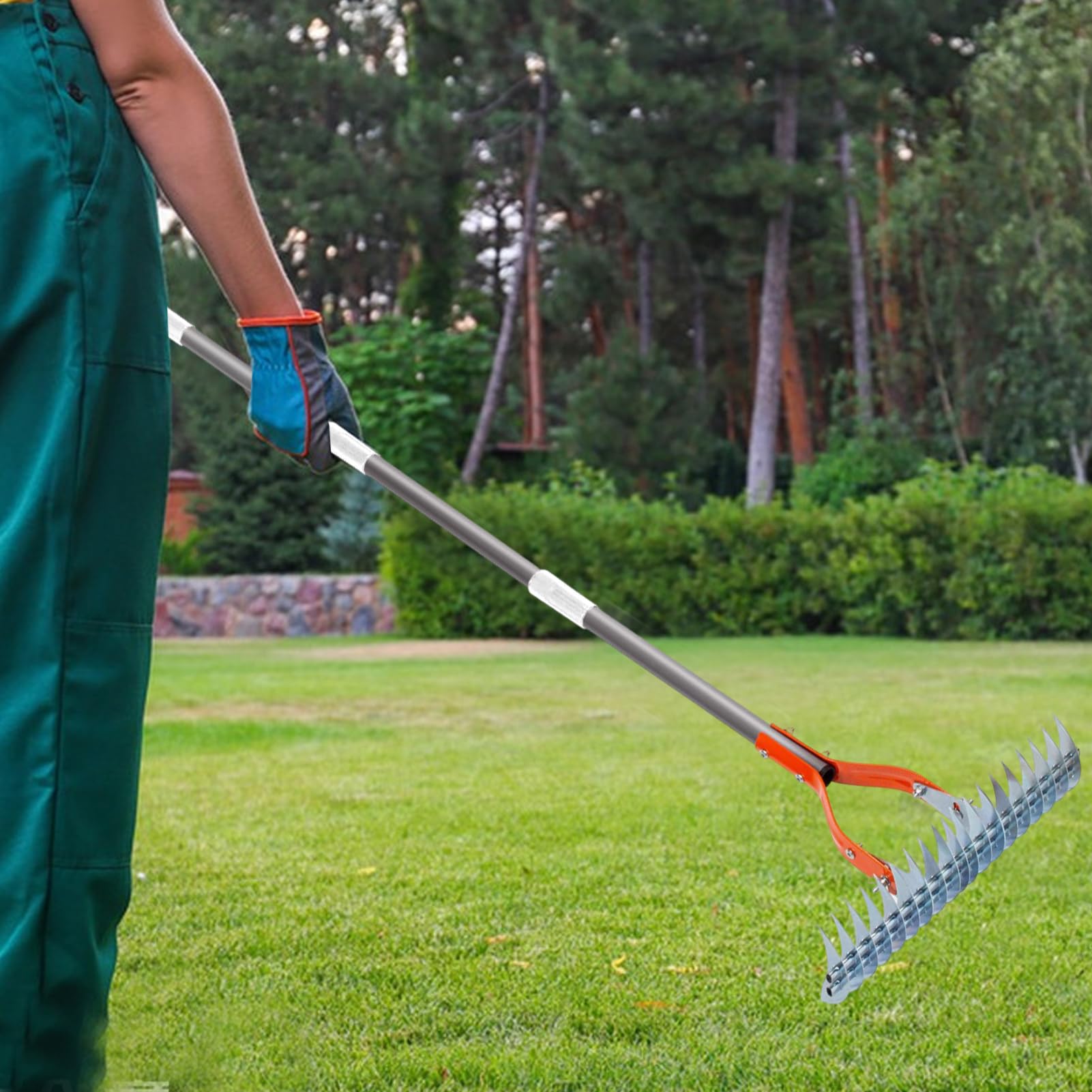 Herramienta de jardín de rastrillo de manos, Rake de paja de metal | Cultivador ergonómico de timón, herramientas de jardinería desmontables p