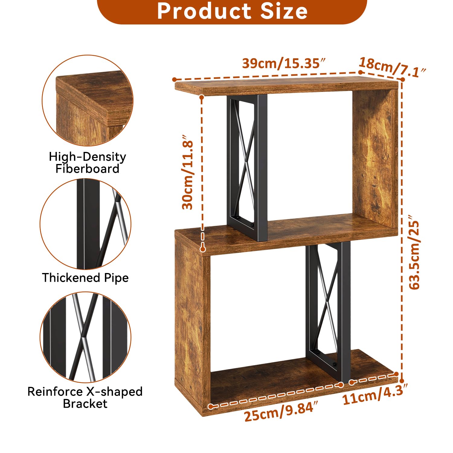 IBUYKE Étagère de Bureau, étagère à Livres à 3 Niveaux, Rangement pour Bureau/dortoir, étagère de Bureau Solide TMZ011H