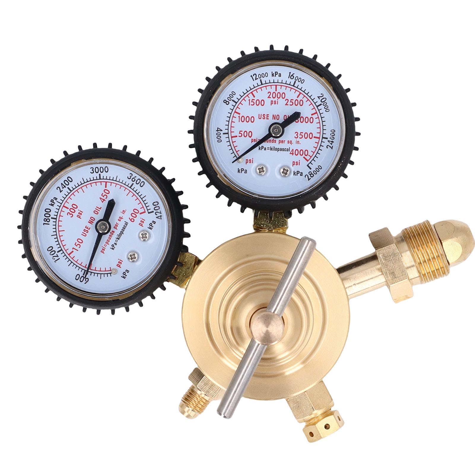 Regulador de nitrógeno CGA580, entrada 0-600 PSI, salida 1/4 pulgada conexión macho, manguera 60 pulgadas para pruebas de presión