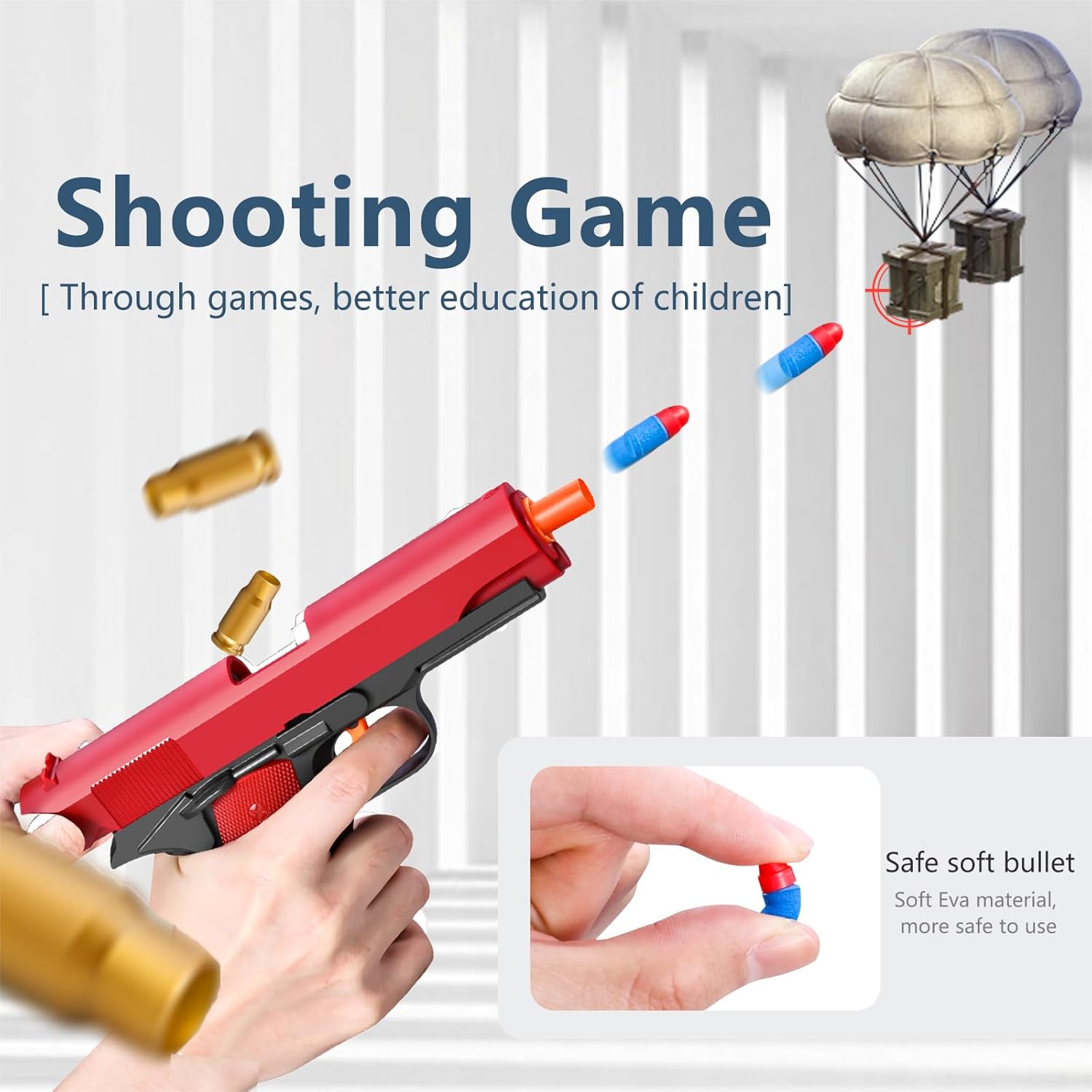 Manual Shell ejecting Pistol Soft Bullet Pellet Toy Gun Ball Blasters Realistic Dart Ammo Fake Prop Look Real Guns Shooting Game for Adults Under 10 Dollars Gifts for Age 12+ Years Old