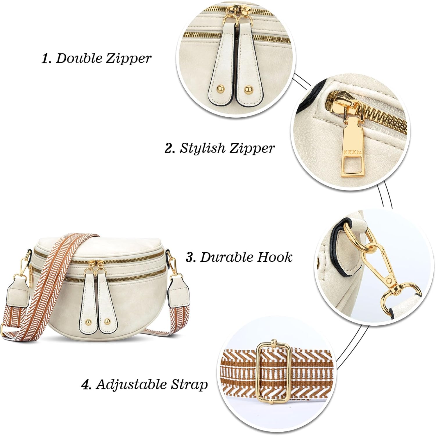 KKXIU Crossbody Sling Bag for Women Trendy Fanny Pack Vegan Leather Chest Bag | Trendy - Image 5