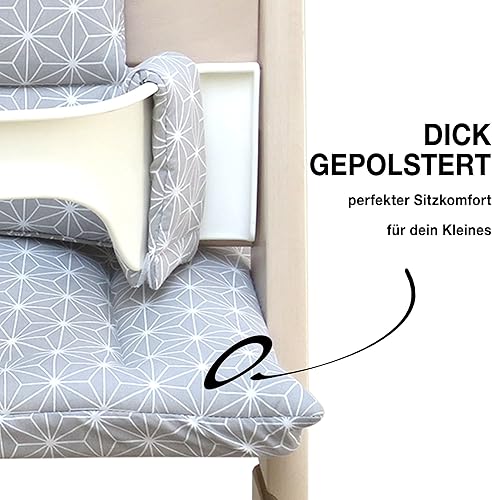 Miniatura 8 de Baby Seat Cushion Set Washable Compatible with Stokke Tripp Trapp High Chair Materials Oek-Tex Standard Certified - Made in Germany - Happy Star