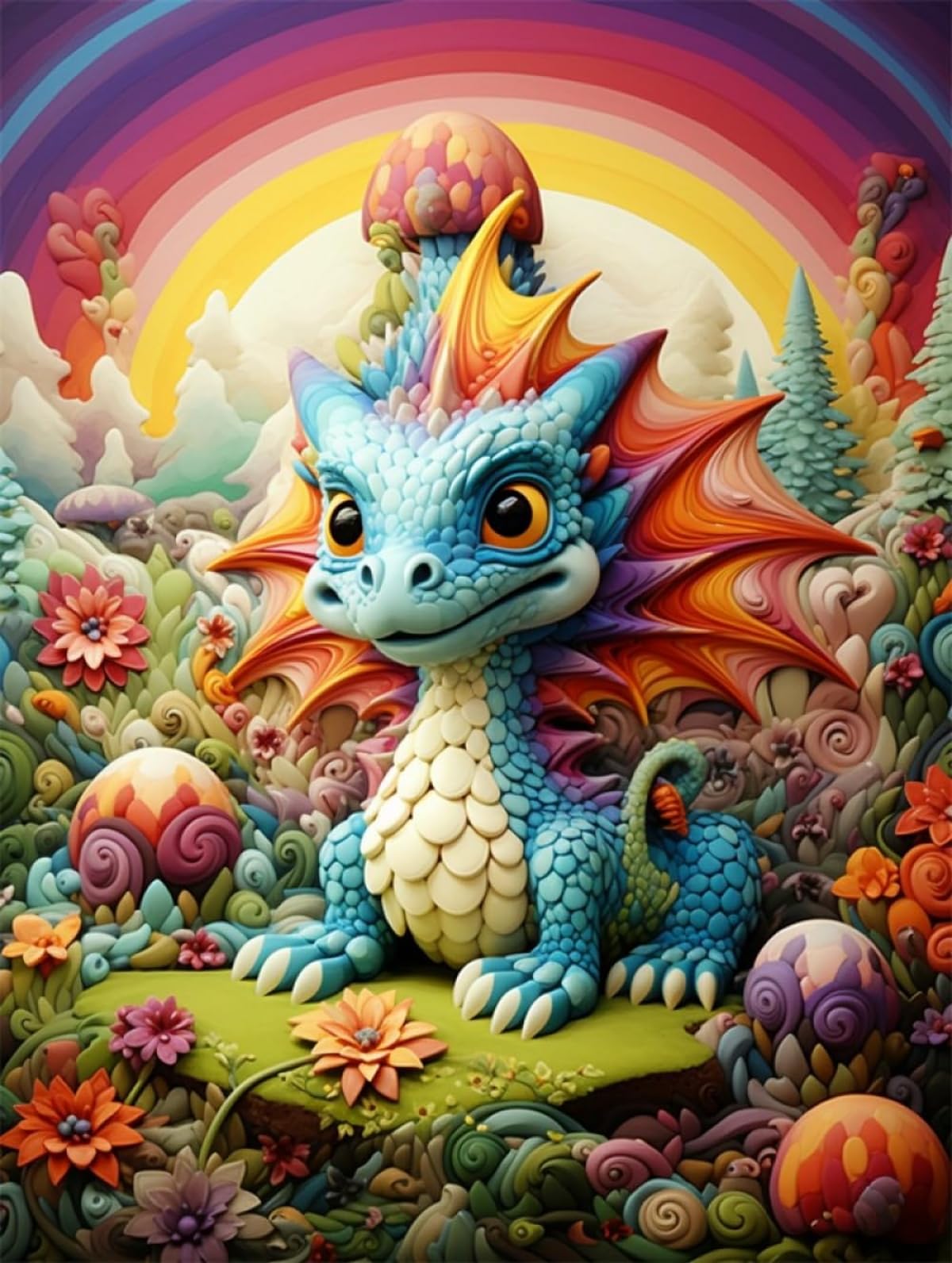 Axiangzik N.lanshan Diy Tapestry Kits For Adults Colorful Dragon Rug Kit Latch Hook Cartoon Animals Diy Rug Making Craft For With Color Printed Canvas Crochet Embroidery Carpet Set Home Decor 100X140cm