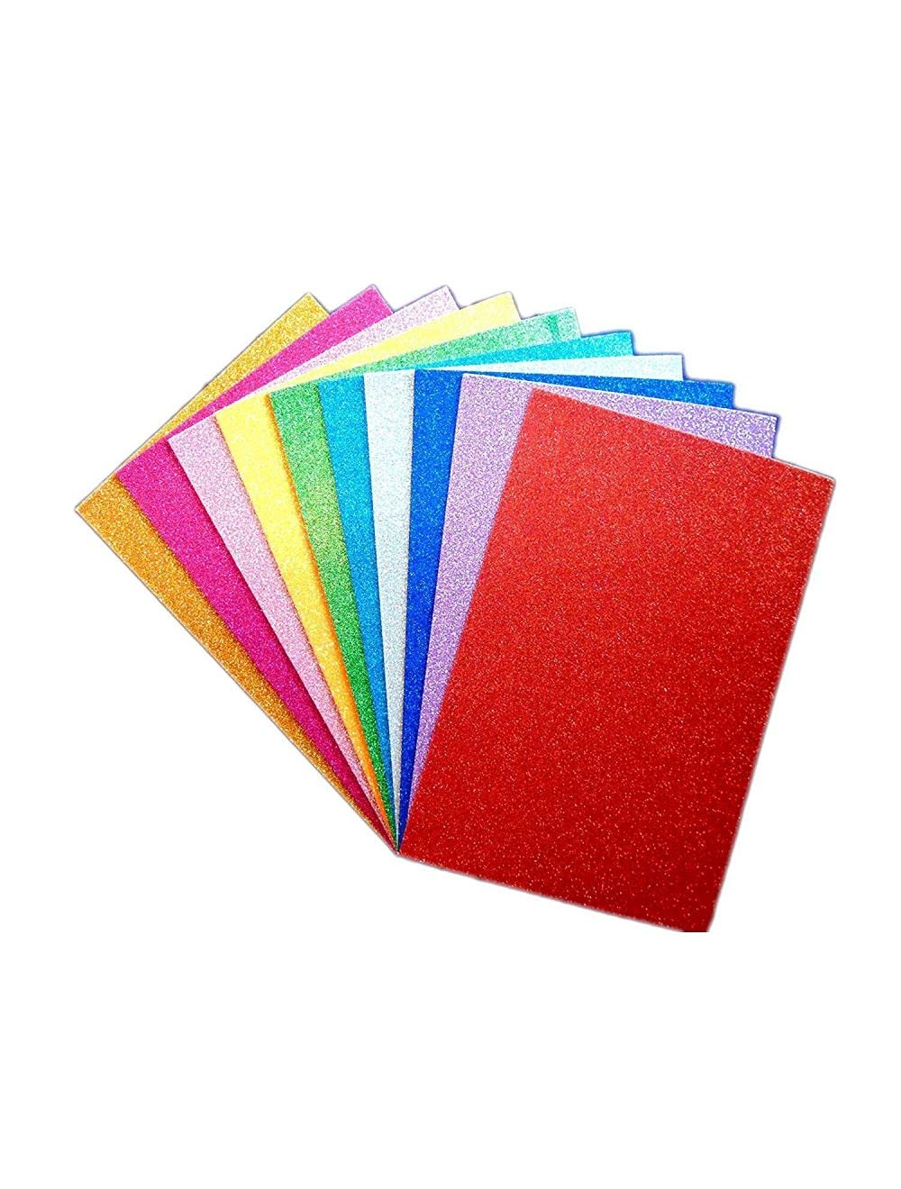 Funcart Glitter Foam Paper - A4 Colored Craft Card Stock for Craft Project, DIY, Gift Wrapping, Birthday Party Wedding Decorations, Scrapbooking, Multicolor-image-15