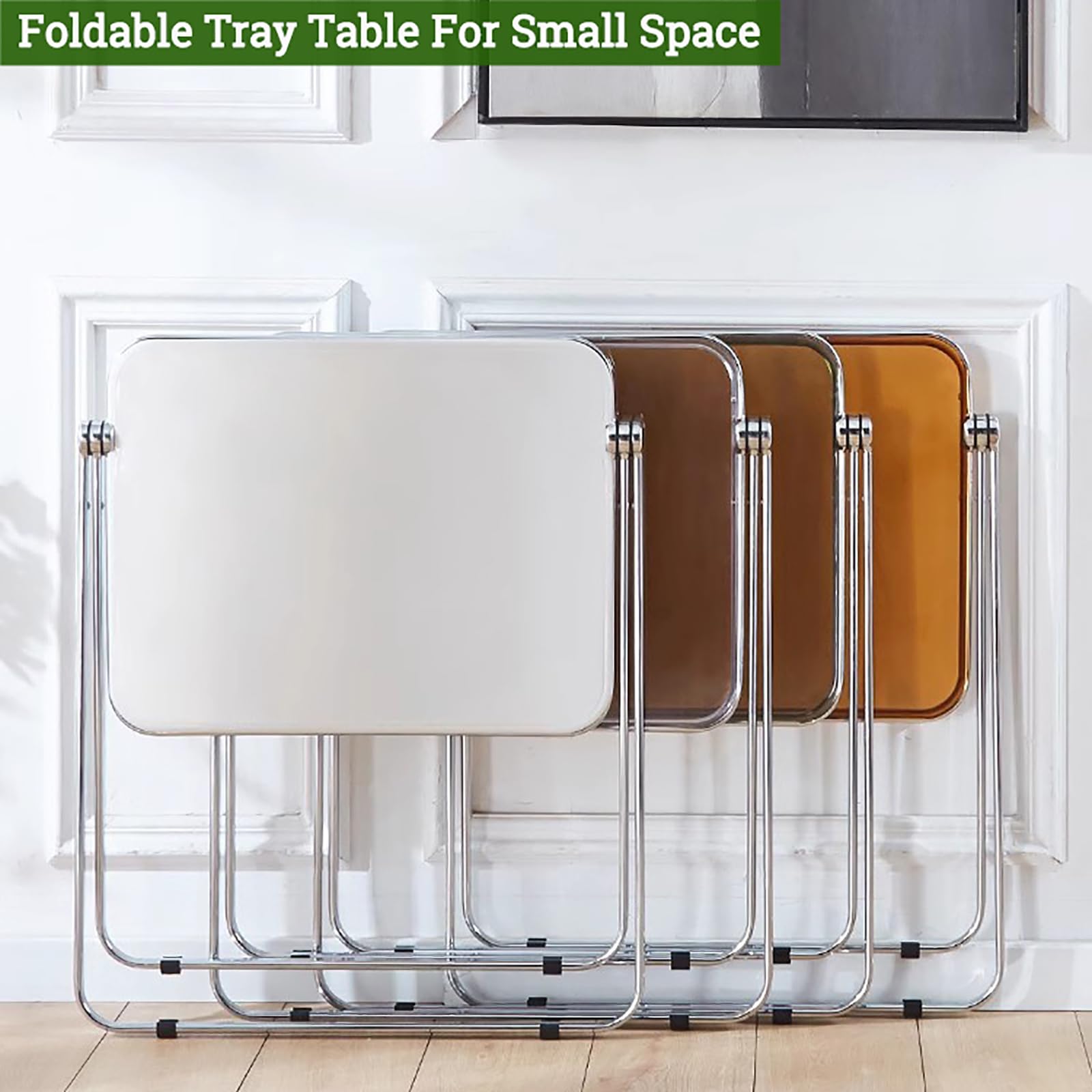 Set di tavolo e sgabello pieghevole in acrilico, tavolino moderno con sedia per soggiorno, camera da letto, cucina, esterni, set pieghevole con tavolo e sedia