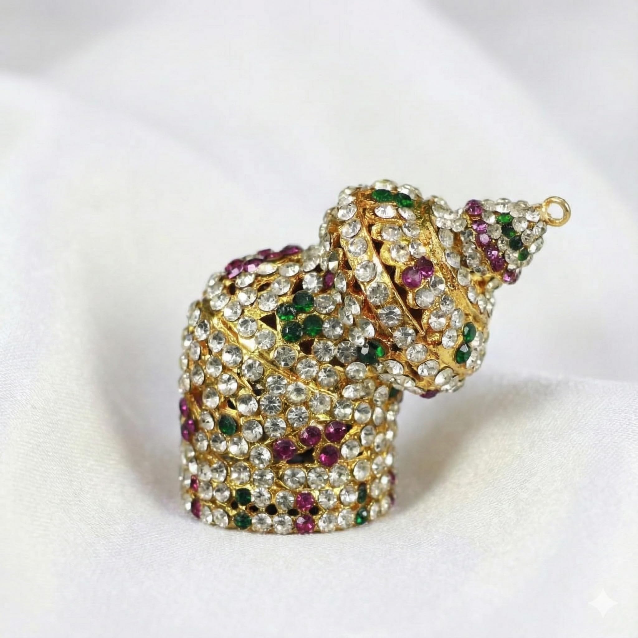 Luckypot Multicolor Stone Studded Andal Full Crown for Deity Decoaration.Height :2 Inch (Code:GJ0366)-image-26