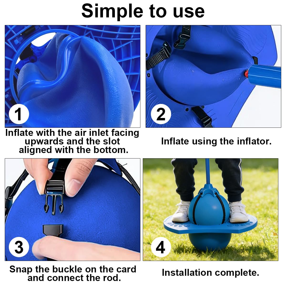 Pelota de Salto de Pogo, Pogo Balón de Salto, Pelota de Salto de Equilibrio, para Entrenar el Equilibrio, usable en salón, terraza y jardín, con Bomba (Rosa)