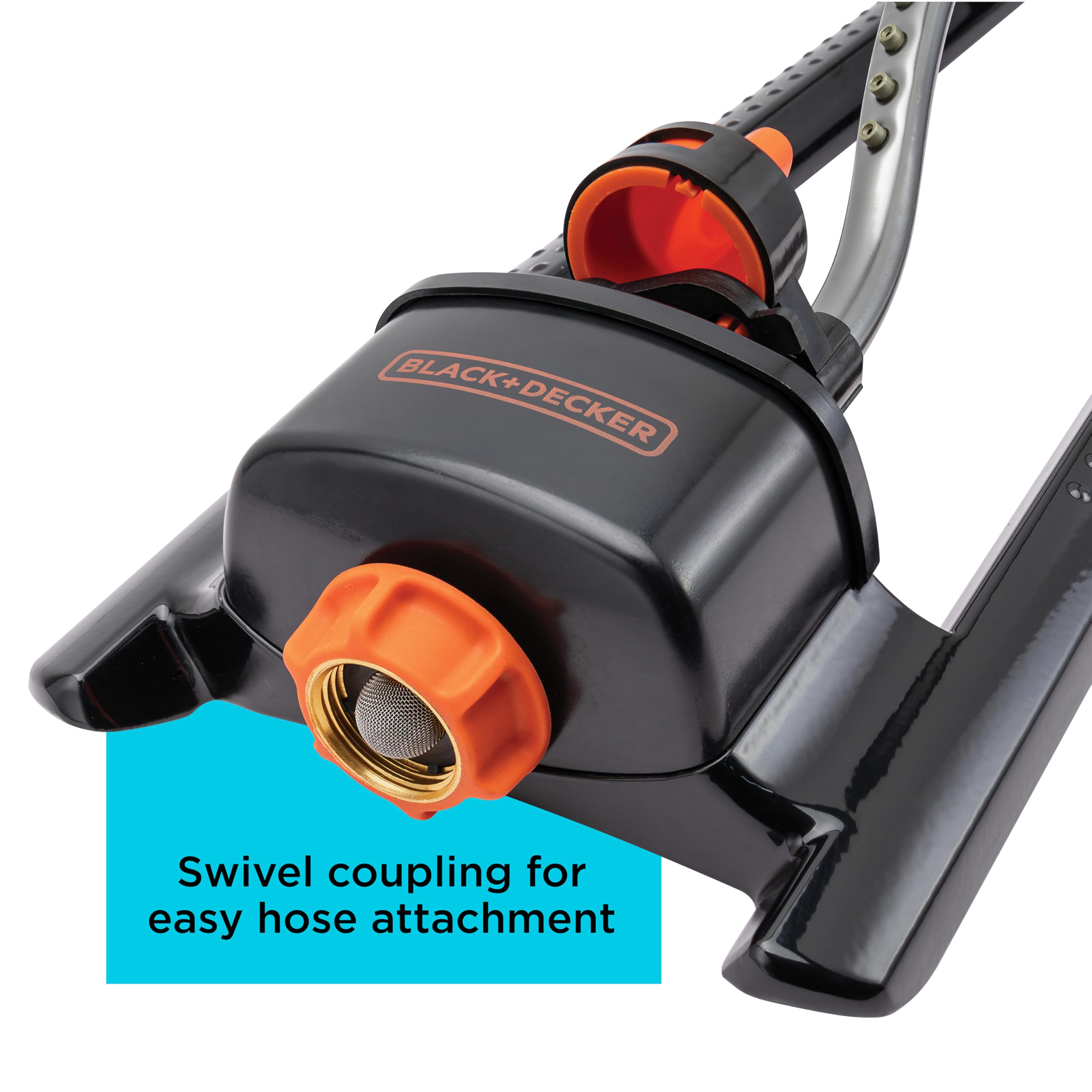 Black + Decker® - Irrigatore oscillante in metallo da 3,600 mq, durevole, regolabile, copertura uniforme BD3435