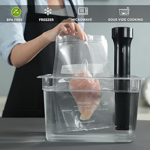 Miniatura 4 de Wevac Bolsas selladoras al vacío, 150 galones, 11 x 16 pulgadas, y cuarto de galón de 8 x 12 pulgadas y una pinta de 6 x 10 pulgadas, 5 bolsas de