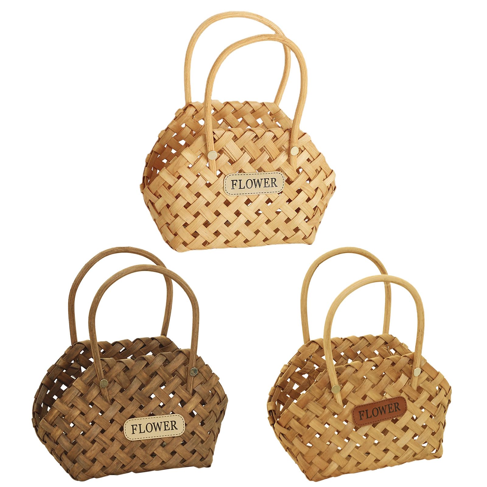 Cherjoury Hand-Woven Portable Basket Special Flower Basket for Teacher's Day and Mother Day Online Celebrity Posing Props Candy Storage Basket
