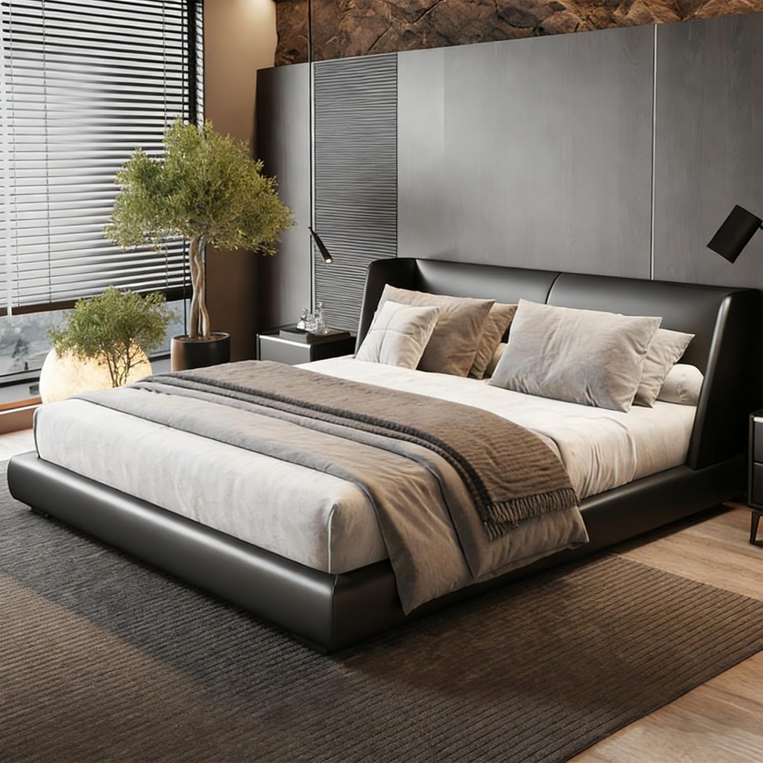 King Size Bed Frame with Mattress Set – Modern Luxurious