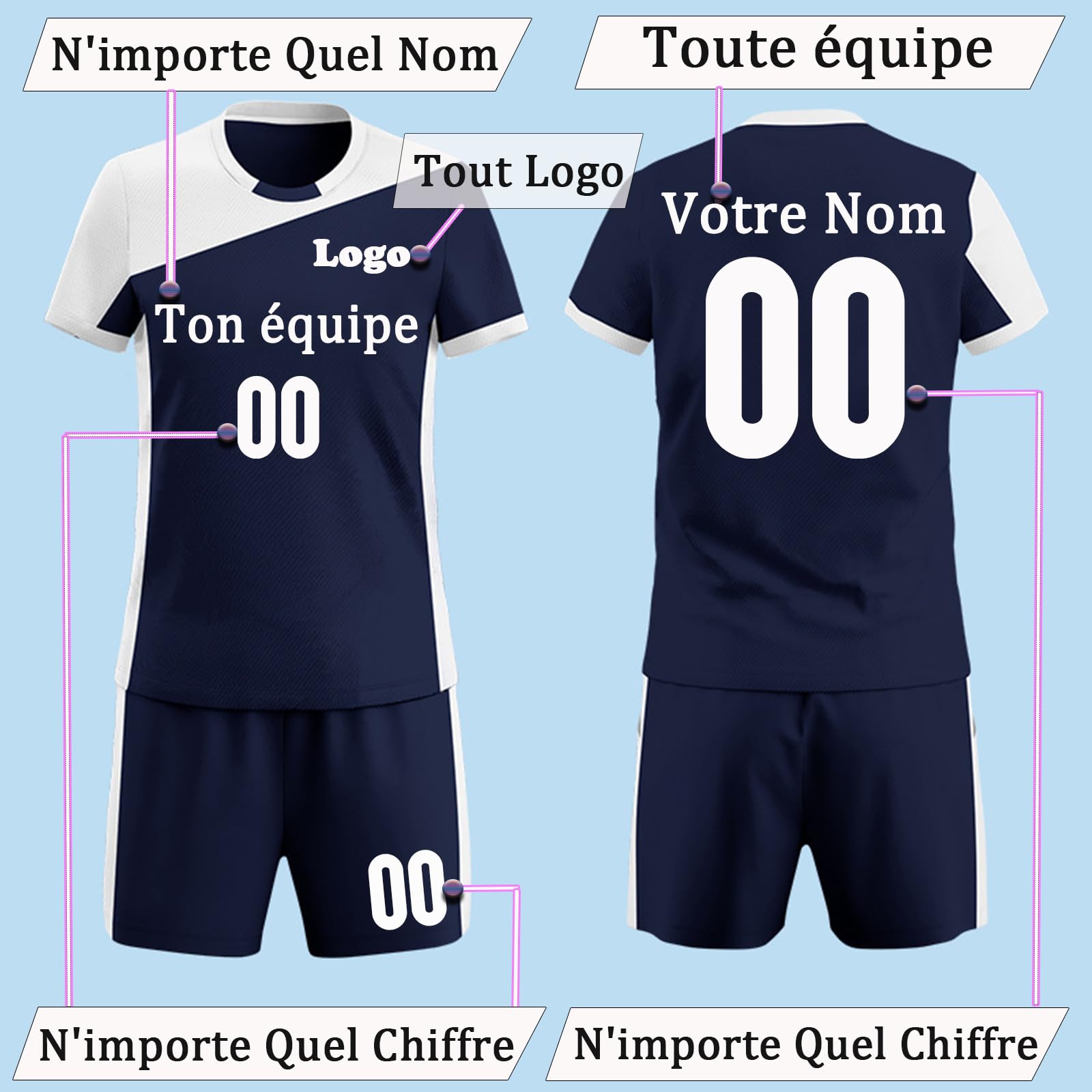 Maillot Volleyball Personnalisé avec Nom et Nnuméro d'équipe pour Fille et Femmes Maillot de Volleyball Personnalisée et Shorts pour Garçon Homme