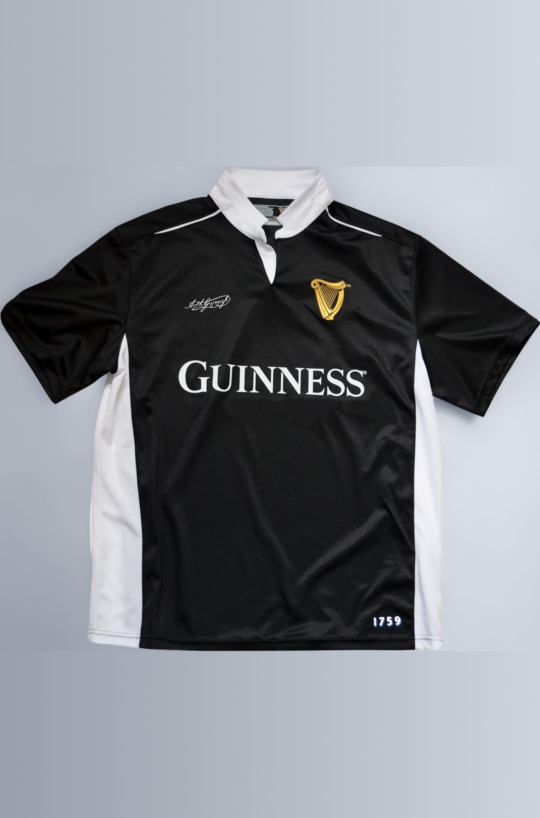 Black/White Performance Short Sleeve Rugby Shirt