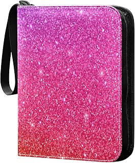 Blue Yellow Purple Glitter Shiny Sports Card Holder Fits for Most Standard Size Cards 3-Ring Card Collector Album Holder