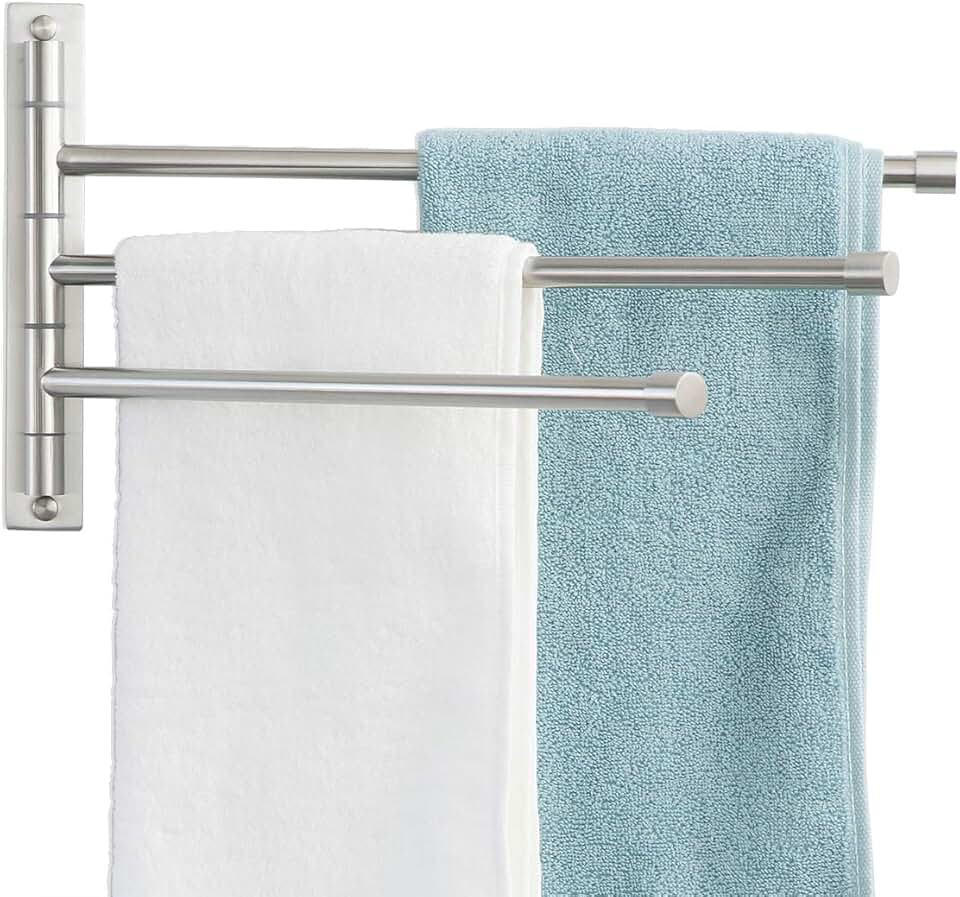 brushed nickel swivel towel bar