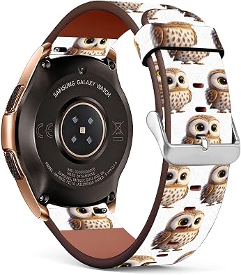 Mingdao Compatible with Galaxy Watch 7 6 5 4 3 1 / Watch5 Pro/Ultra/Active 1 2 / S2 / S3 / Gear Sport Stylish PU Leather Band Replacement Strap, Owls