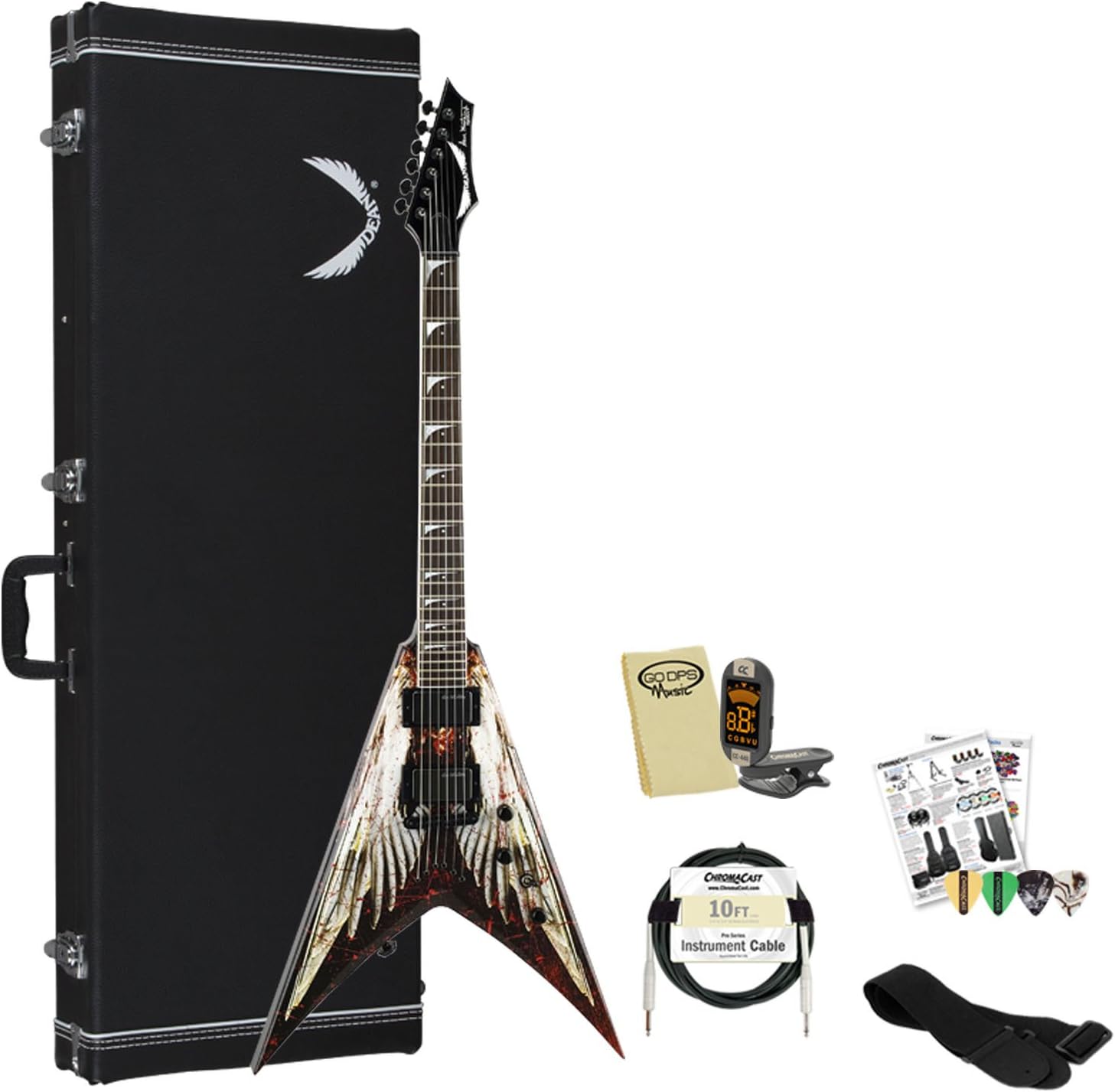 GoDpsMusic VMNT-AOD Dean Dave Mustaine VMNT Angel of Deth with Accessories and Hardcase