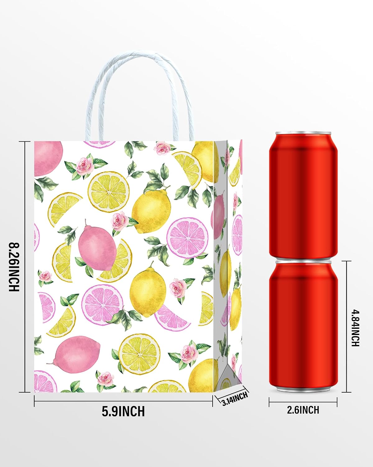 Roselush 16 Pcs Pink Lemon Party Favor Bags for Pink Lemonade Party Decorations, Lemonade Decorations & Lemon Day Supplies Gift Bags image 3