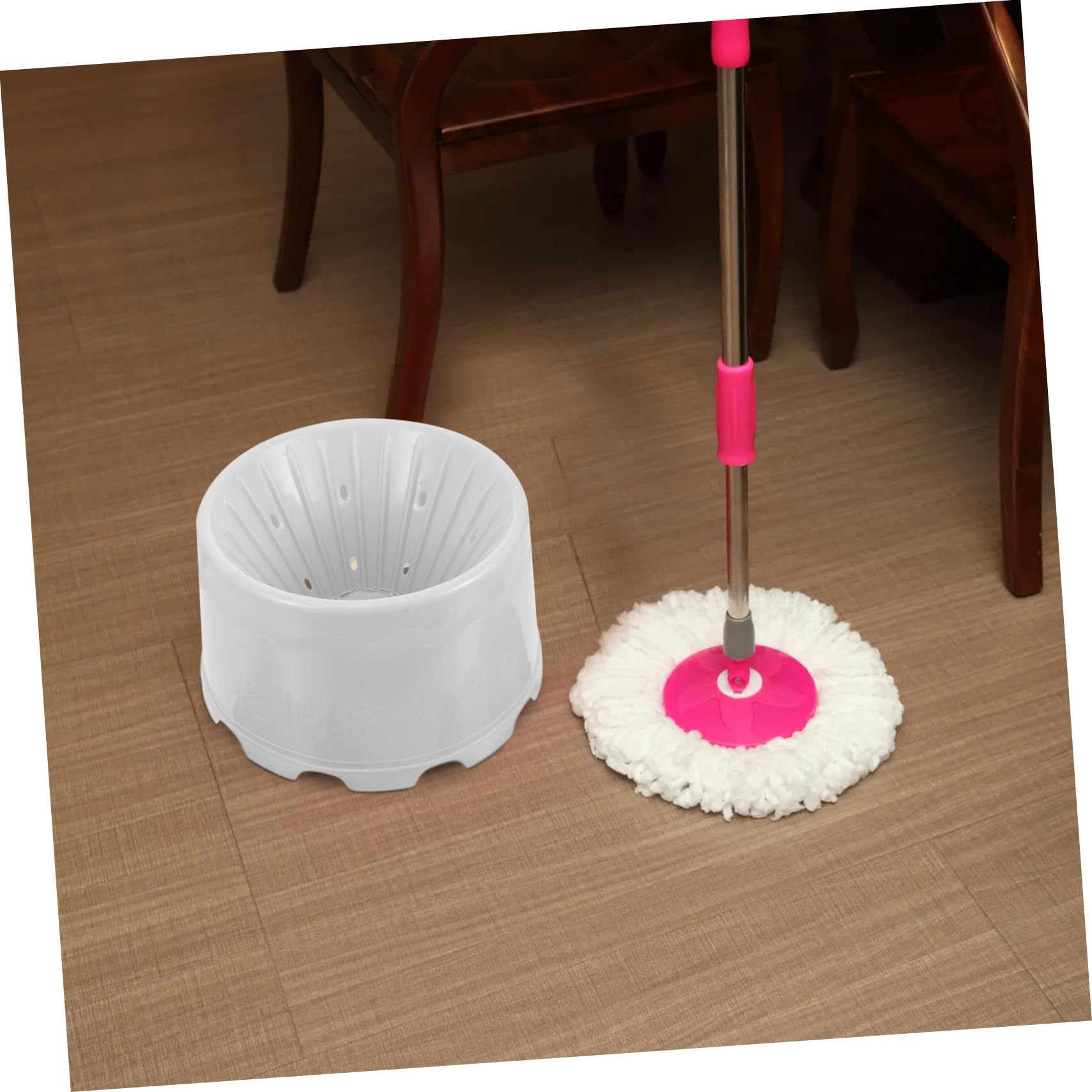 Cubo de Fregona de Plástico con Drenaje y Orificios Múltiples | Cesta de Secado para Mop, Uso en Baño, Diseño Multifunción para Vaciado de Agua