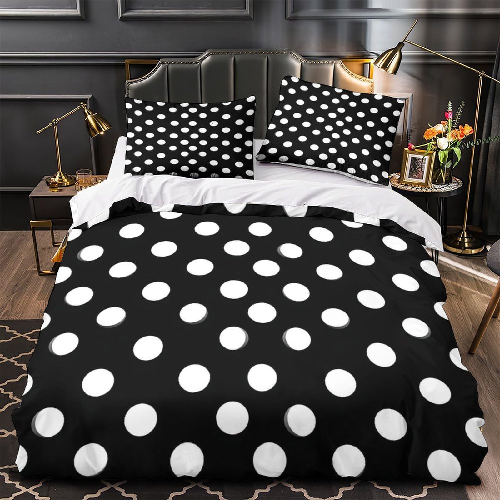 Parure de lit respirante et douce à motif géométrique avec housse de couette imprimée en 3D