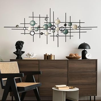 KEQAM Large Modern Metal Wall Art,Home Metal Wall Decor,Wall Sculptures Handmade Wall Hanging Wall Decoration for Living Room/Dinning Room/Bedroom/Entryway/Kitchen/Office