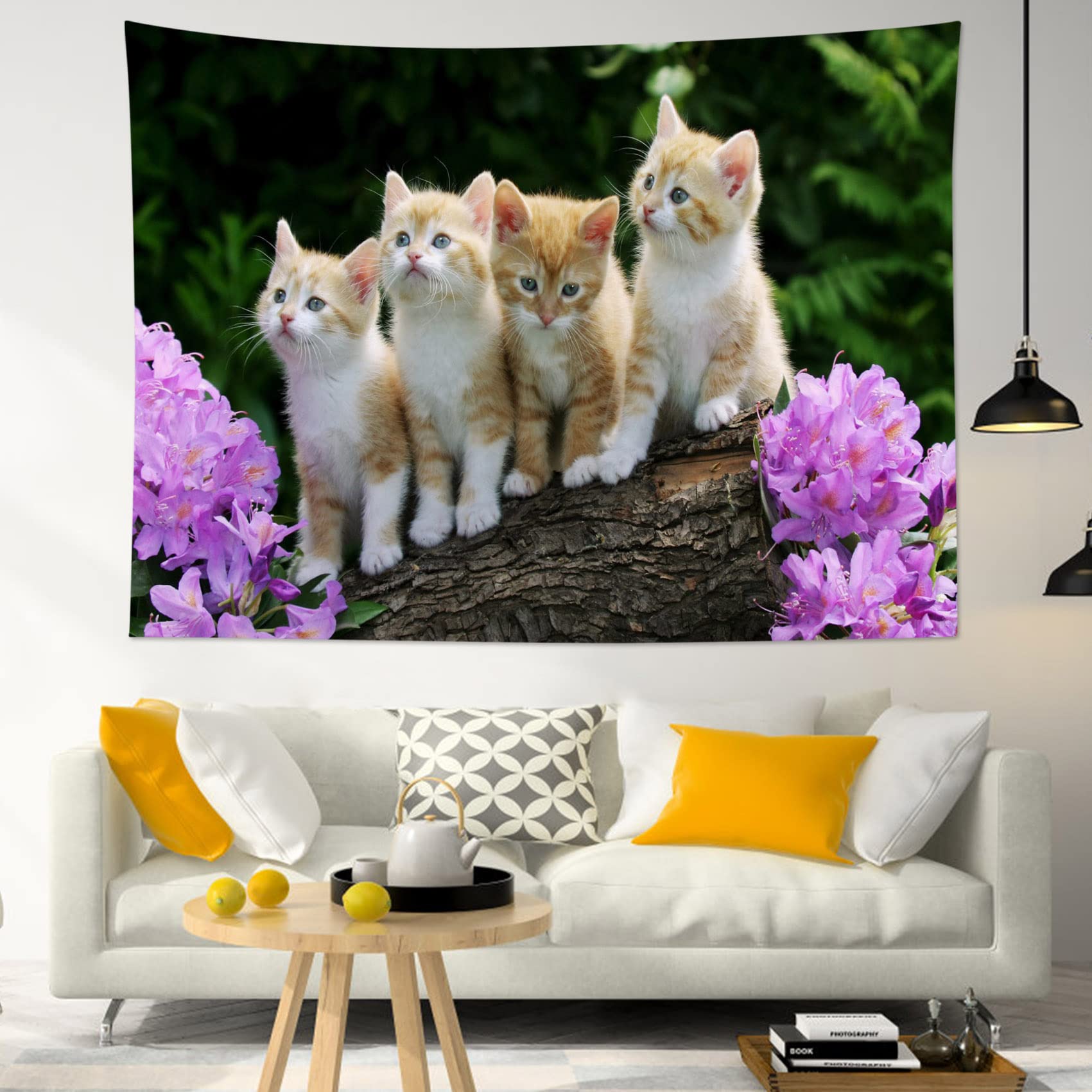 【新品】絵画　タペストリー　猫　花柄　タイル　アンティーク Amazon.co.jp: 【新品】 絵画 タペストリー 猫 花柄 タイル