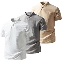 Mens Short Sleeve Tee Henley Fashion Casual Basic Lightweight T-Shirts