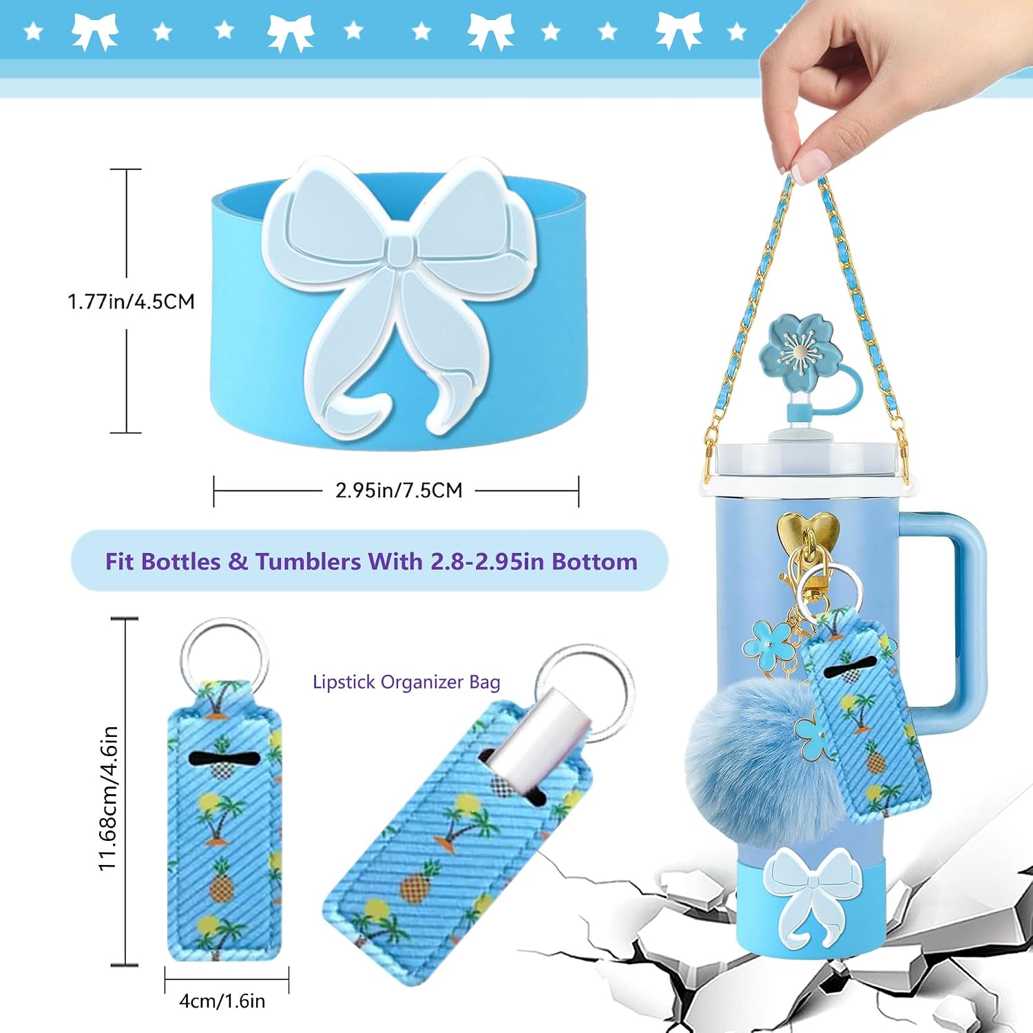 Accessories Set for Stanley Cup Boot Strap Butterfly image 3