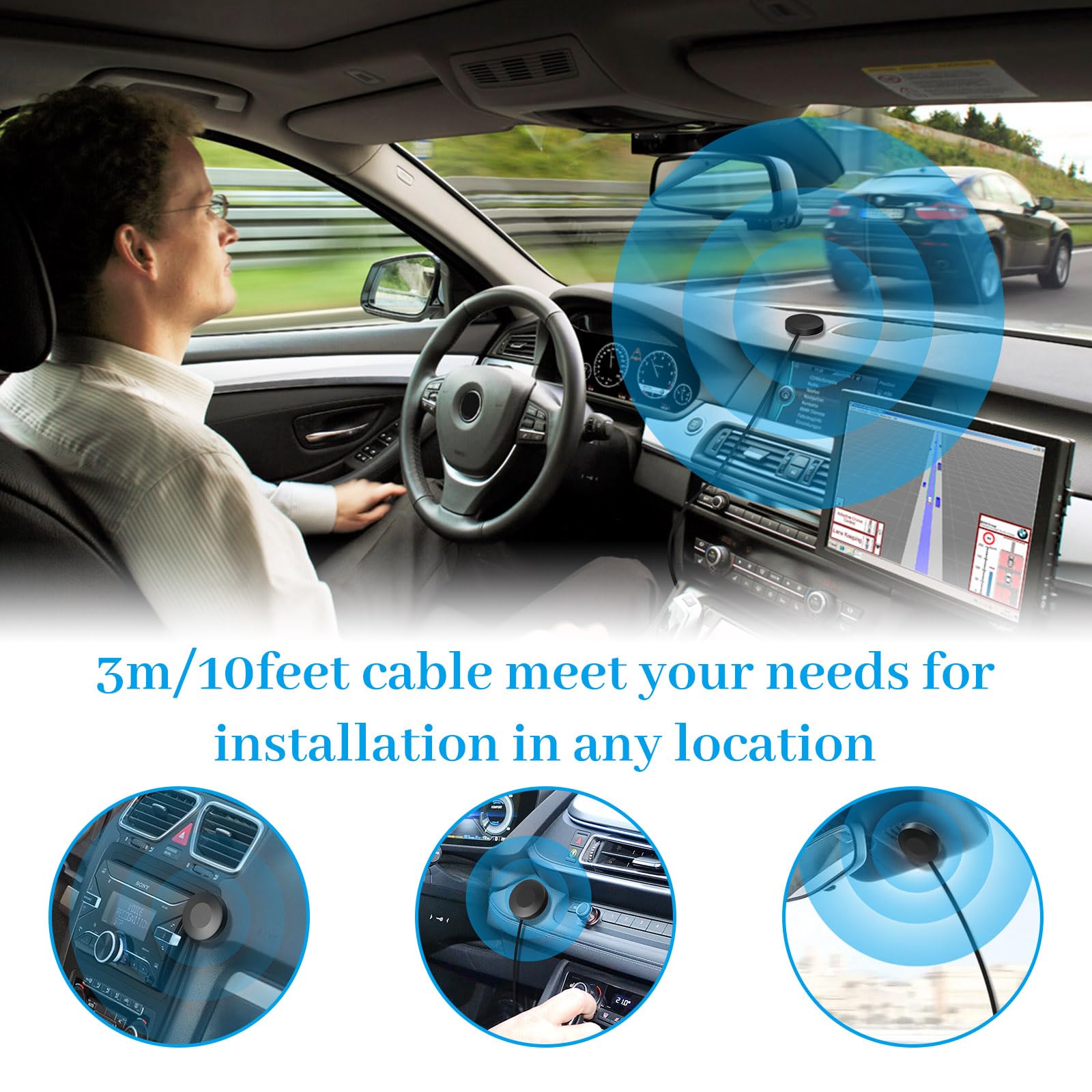 DAB antena samochodowa SMB złącze cyfrowe DAB radio samochodowe antena z kablem antena samoprzylepna do samochodowego radia cyfrowego Pioneer, Kenwood, JVC, Alpine, AiliTech