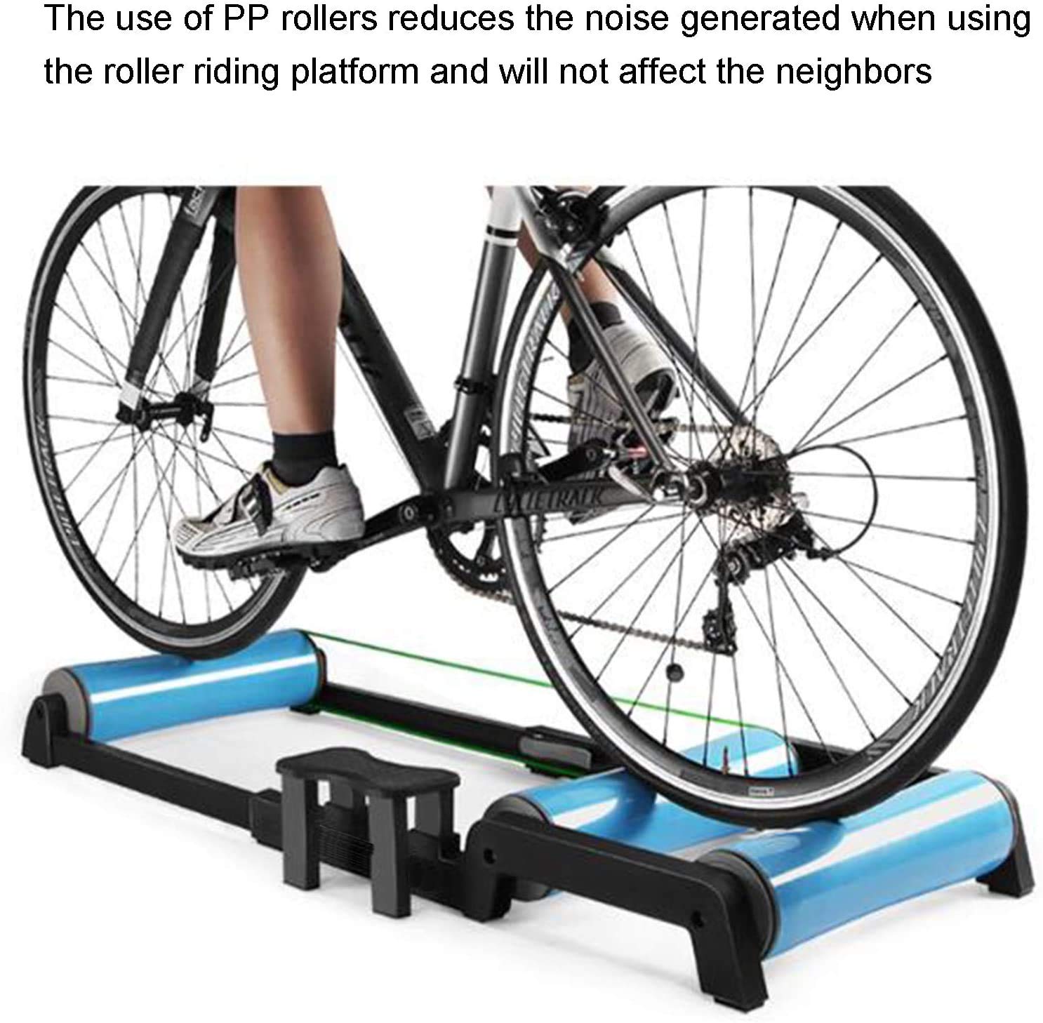 Rullo per Bicicletta Pieghevole, Rullo per Bicicletta da Interno - Pedale Antiscivolo per Allenamento in Bicicletta da Interno