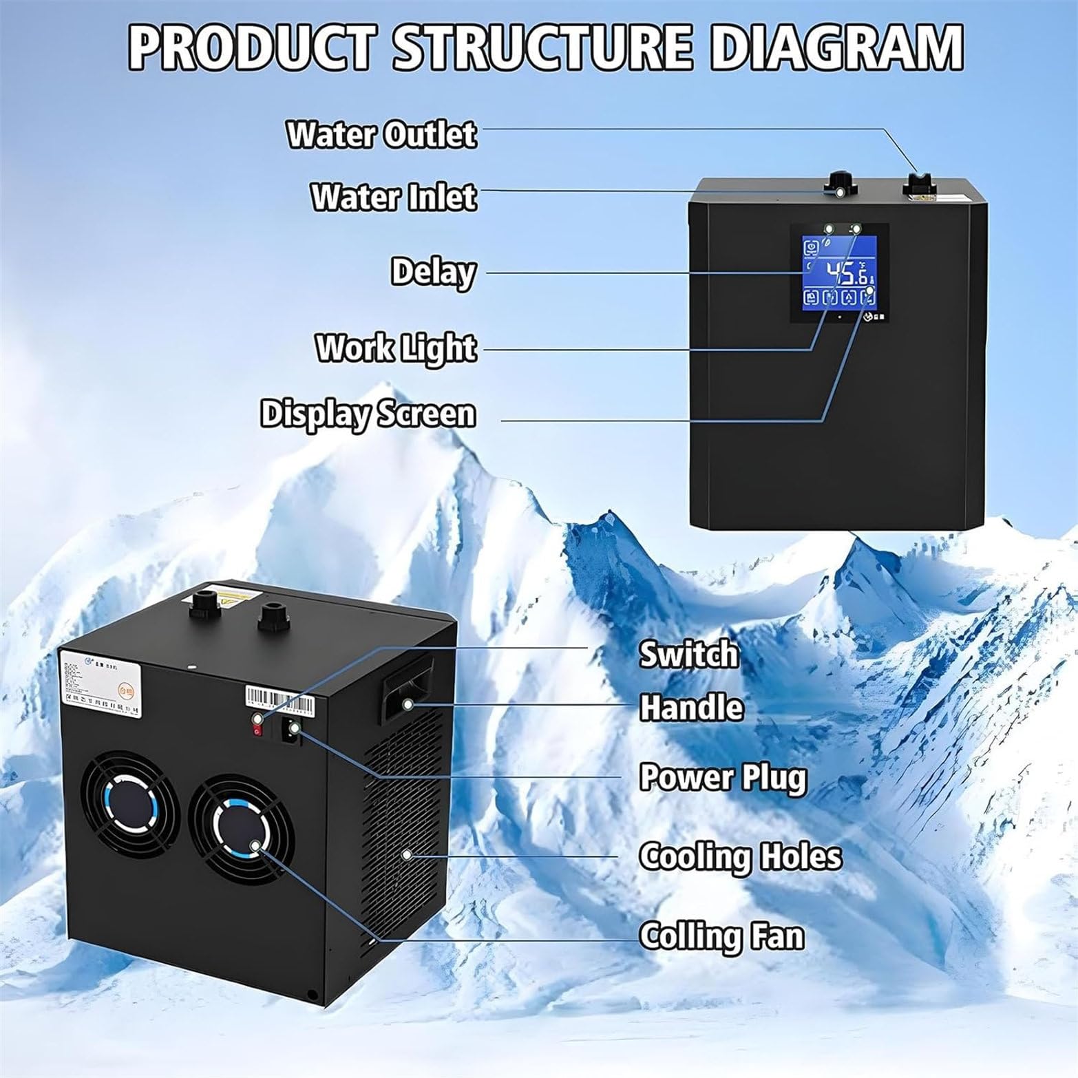 Enfriador de agua de inmersión fría, unidad de 300 litros con filtro y bomba integrados, control remoto para recuperación, enfriador de agua de baño de hielo para atletas y bienestar
