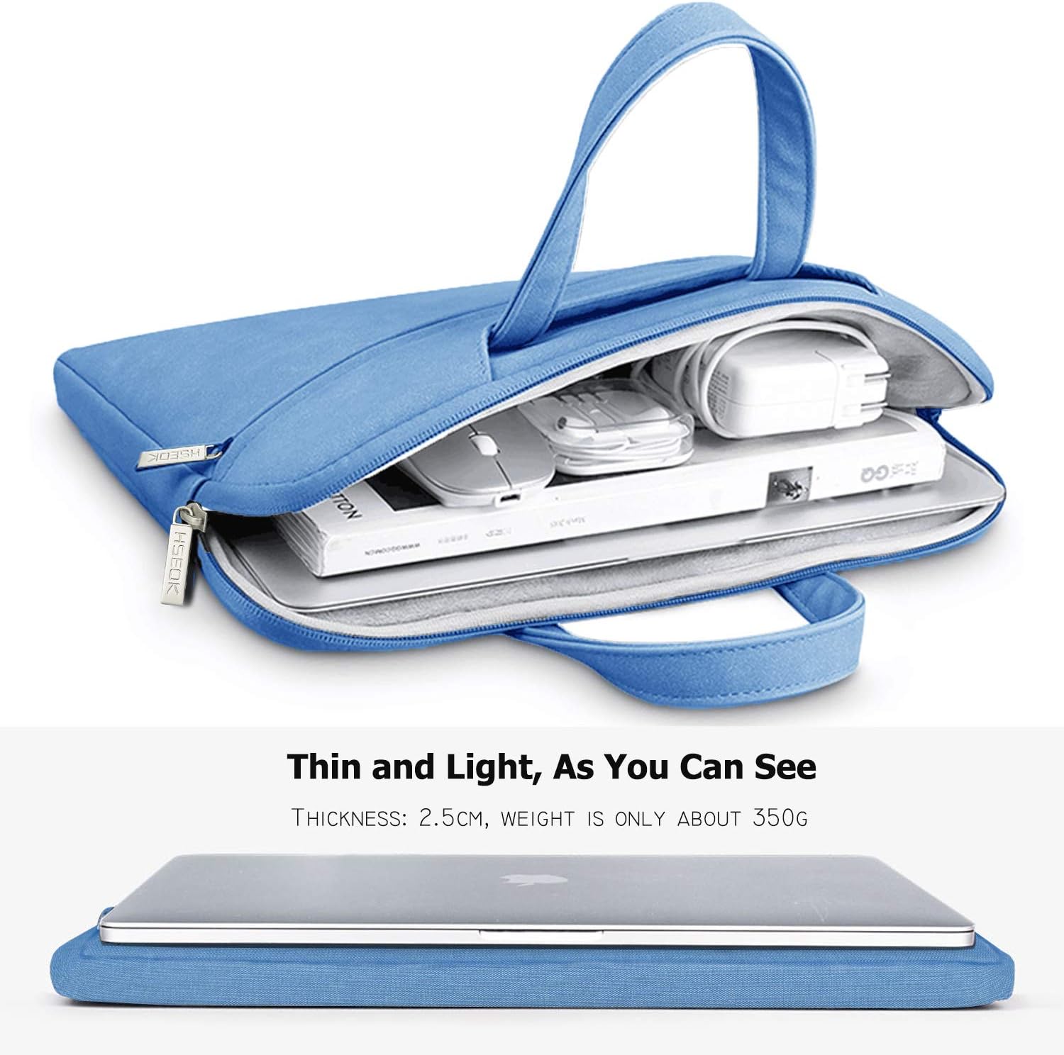 Hseok 17.3 Inch Laptop Shoulder Bag, Water-Resistant & Shockproof Protective Computer Case Compatible with 17.3 inch Dell Asus HP Lenovo Acer MSI Notebooks,Light Blue thumbnail