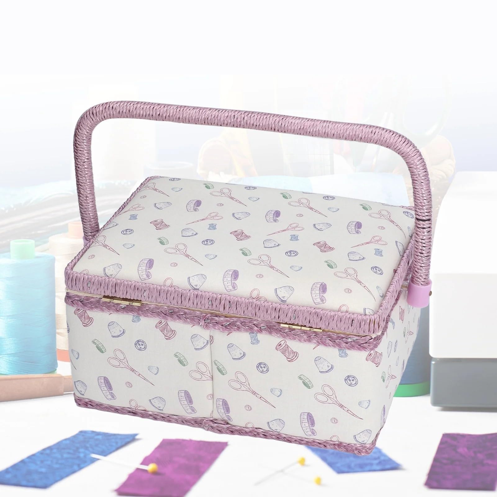 Cestino da cucito Tessuto antipiega Buona elasticità Scatola portatile resistente all'usura Organizzatore della scatola