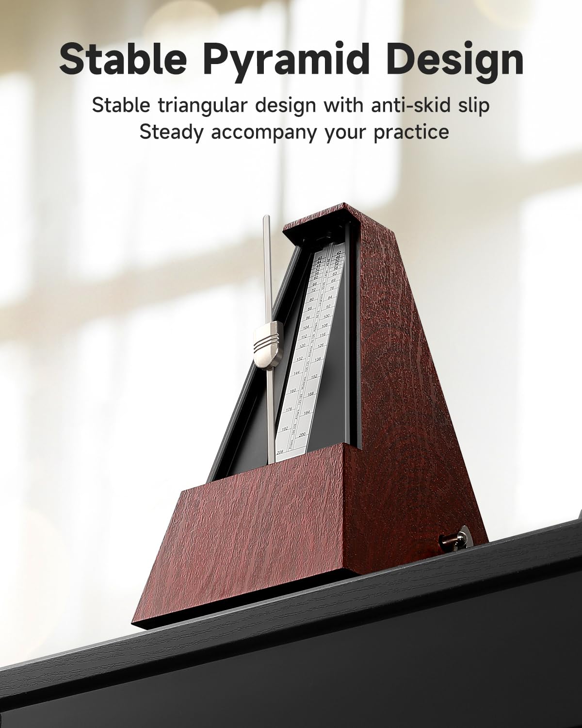Donner Mechanical Metronome for Piano Guitar Drum Violin Saxophone Musician, Track Beat and Tempo, Loud Sound, Steel Movement, DPM-1 Red