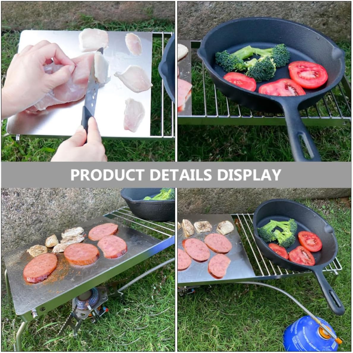 Portable Stainless Steel Charcoal Grill Rack with Good Stability for Outdoor Bbq and Camping, Mini Barbecue Grill Tool for Picnic and Camping Activities
