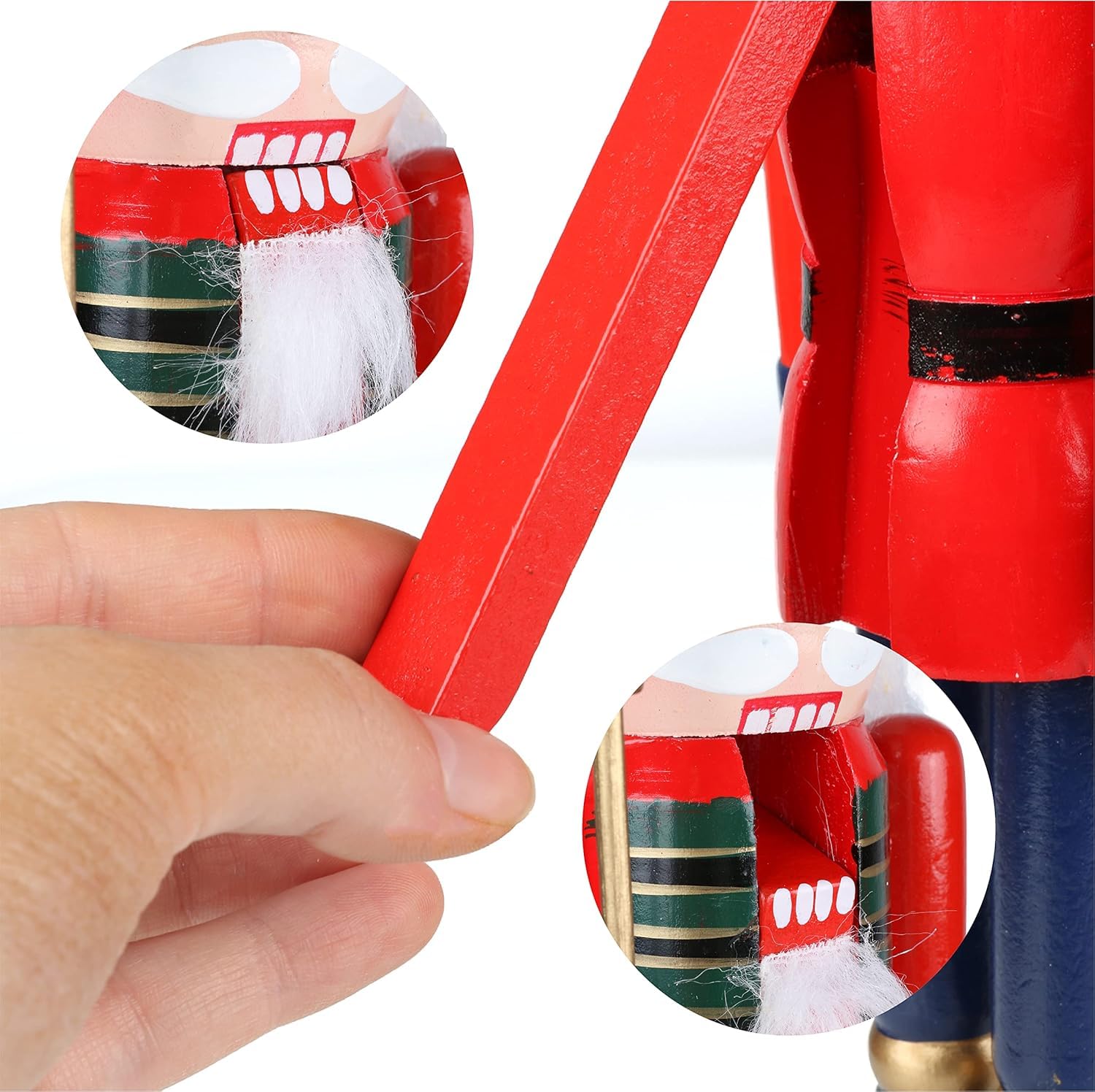 Set 3 Schiaccianoci Natalizi – Guardia Busby, Re Con Scettro, Guardia Con Spada – 38 Cm – Funzionanti