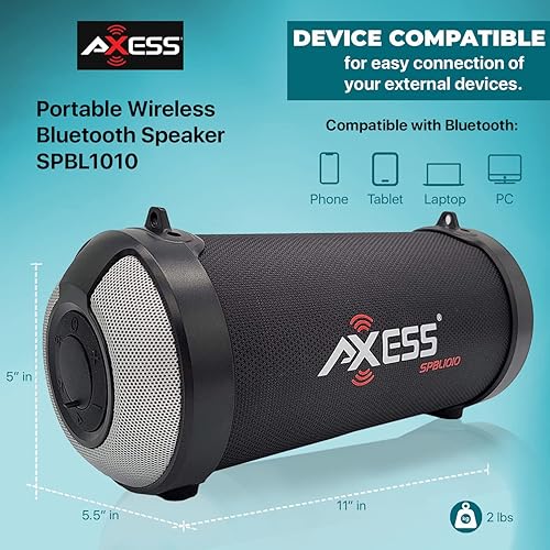 Miniatura 10 de AXESS SPBT1041-BK parlante Bluetooth de alta fidelidad de 3 para interiores y exteriores Negro Rojo