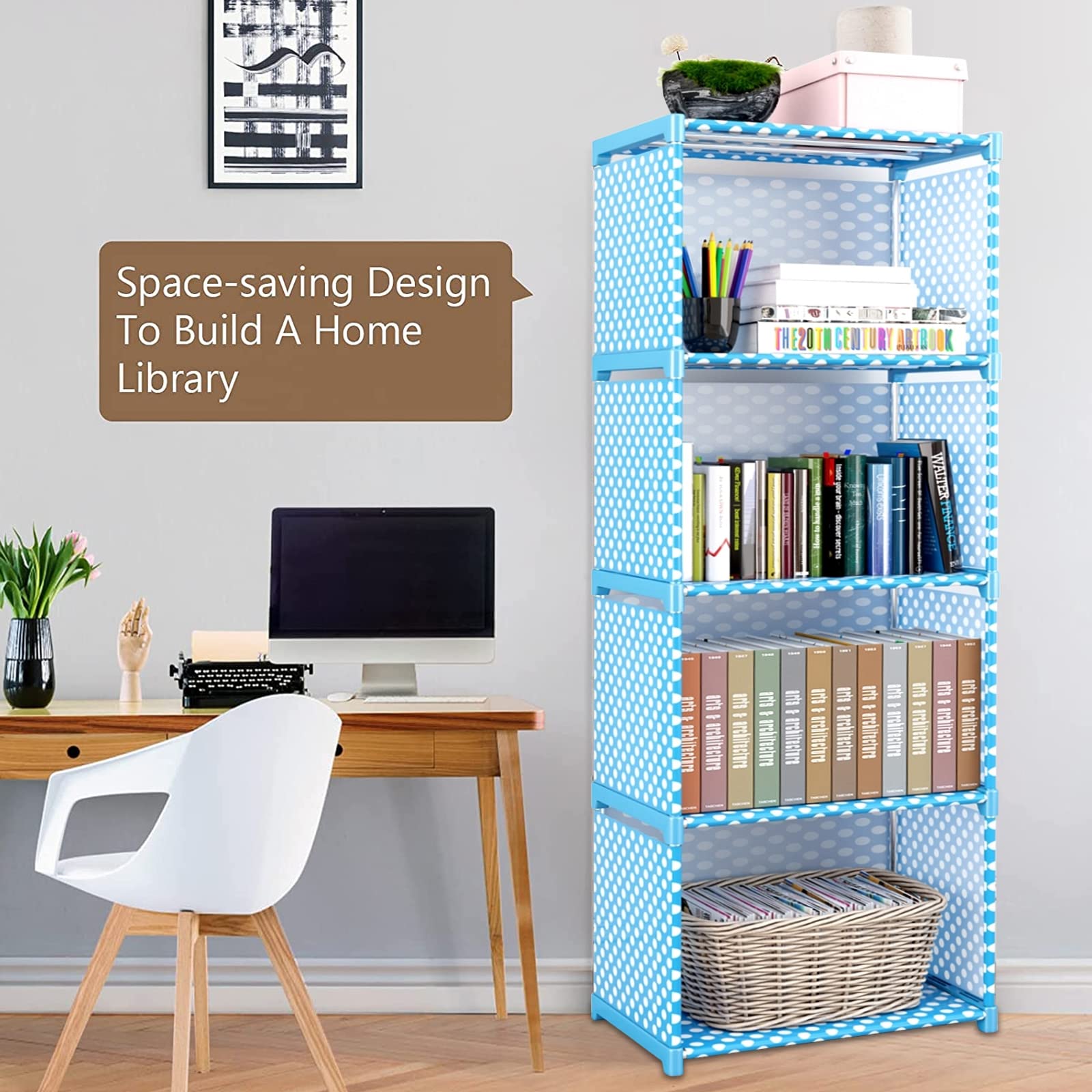 Libreria a cubo 2 ripiani multifunzionale per libri, scarpe, giocattoli, decorazioni, camera da letto, studio