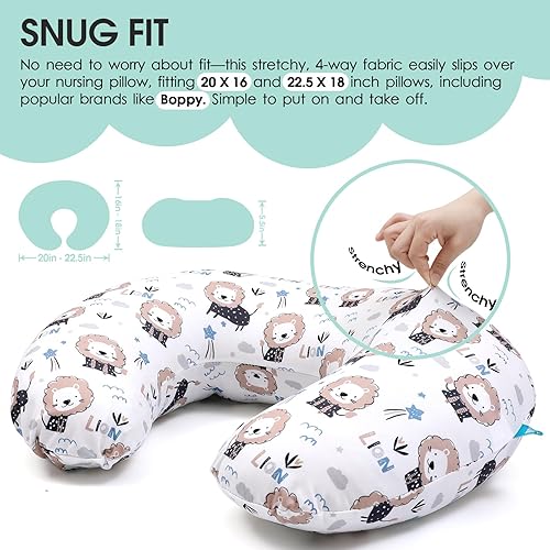 Miniatura 2 de BROLEX Fundas de almohada de lactancia para bebés paquete de 2 fundas suaves para almohadas de lactancia materna, tela cómoda, se adapta a almohadas