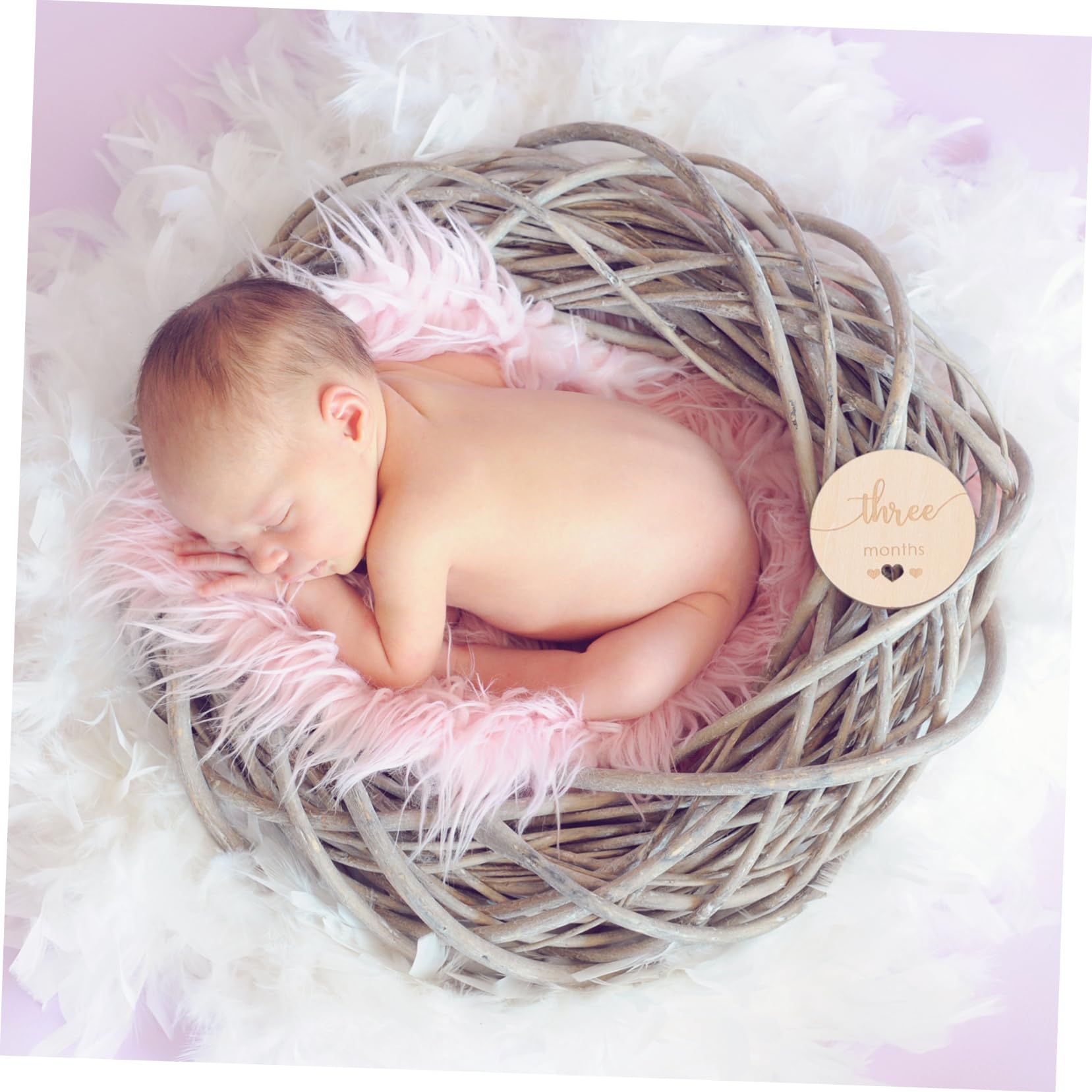 MERRYHAPY 15 Pcs Baby Milestone Cards Wooden Monthly Photo Props Decorative Milestone Discs for Baby Photography