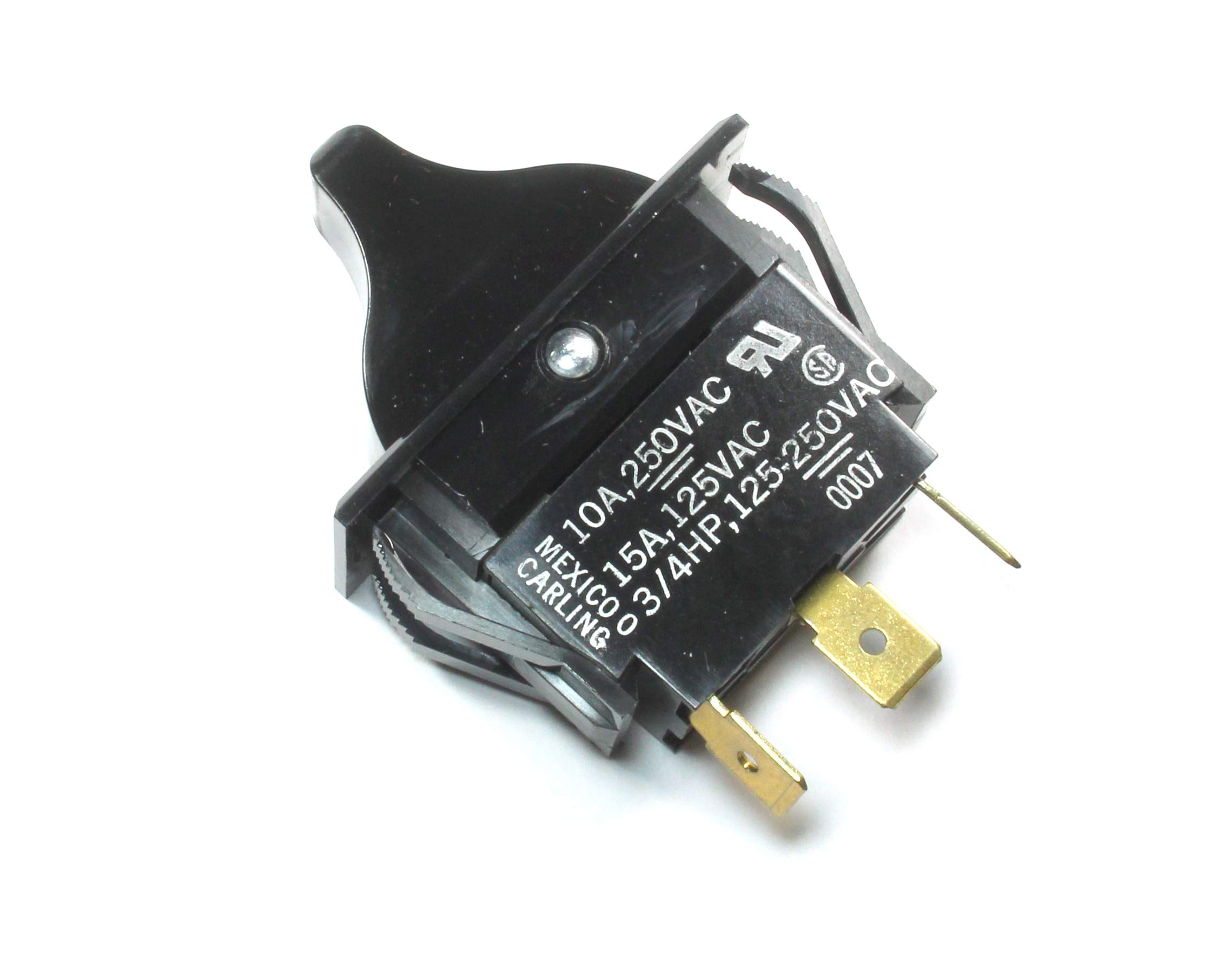 (HO #19) Carling Paddle Switch, SPDT, ON/Off/ON, 10 Amps at 250VAC, 15 Amps at 125VAC, 3/4 HP