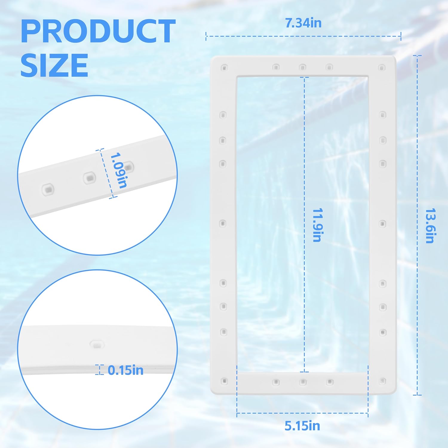Wide Mouth Above Ground Pool Skimmer Gasket for Hayward SPX1091GW SP1091LX Automatic Pool Skimmer 13-3/4" x 7.5" 3 Pack