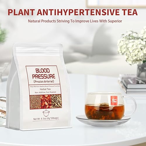 Miniatura 3 de Bolsas de té de presión arterial, té funcional de corazón, 0.21 oz x 30 bolsas de 5.3 onzas de mezcla china natural de té de hierbas, sin gluten,