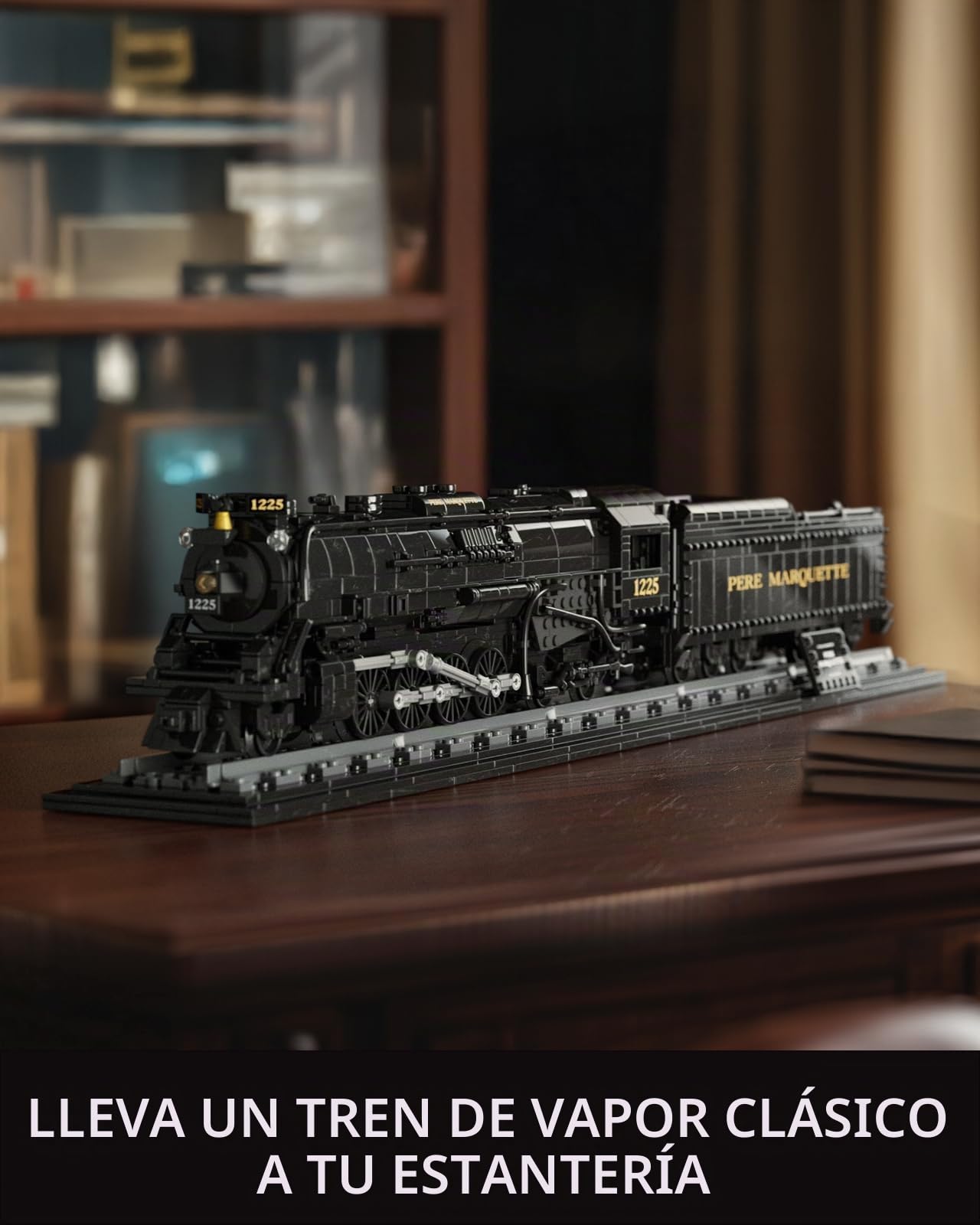 Nifeliz Tren 1225 Set de construcción de Tren para Adultos, Maqueta de Locomotora de Vapor, Decoración del Hogar y la Oficina, Regalos de Colección (1,587 Piezas, NF10323)