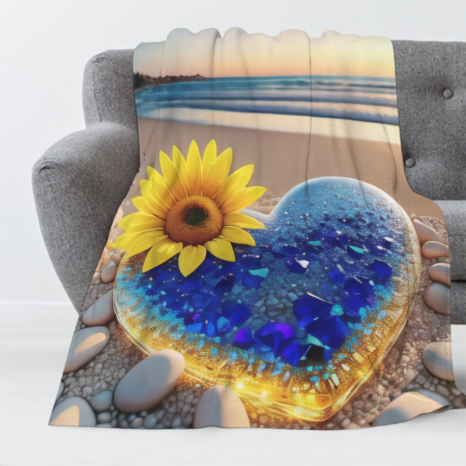 Manta de Franela Corazón 180x200 cm Manta de Franela de Microfibra Marina Manta de Felpa Suave para Sofá Cama Manta Polar Invierno Gruesa y Esponjosa Caliente
